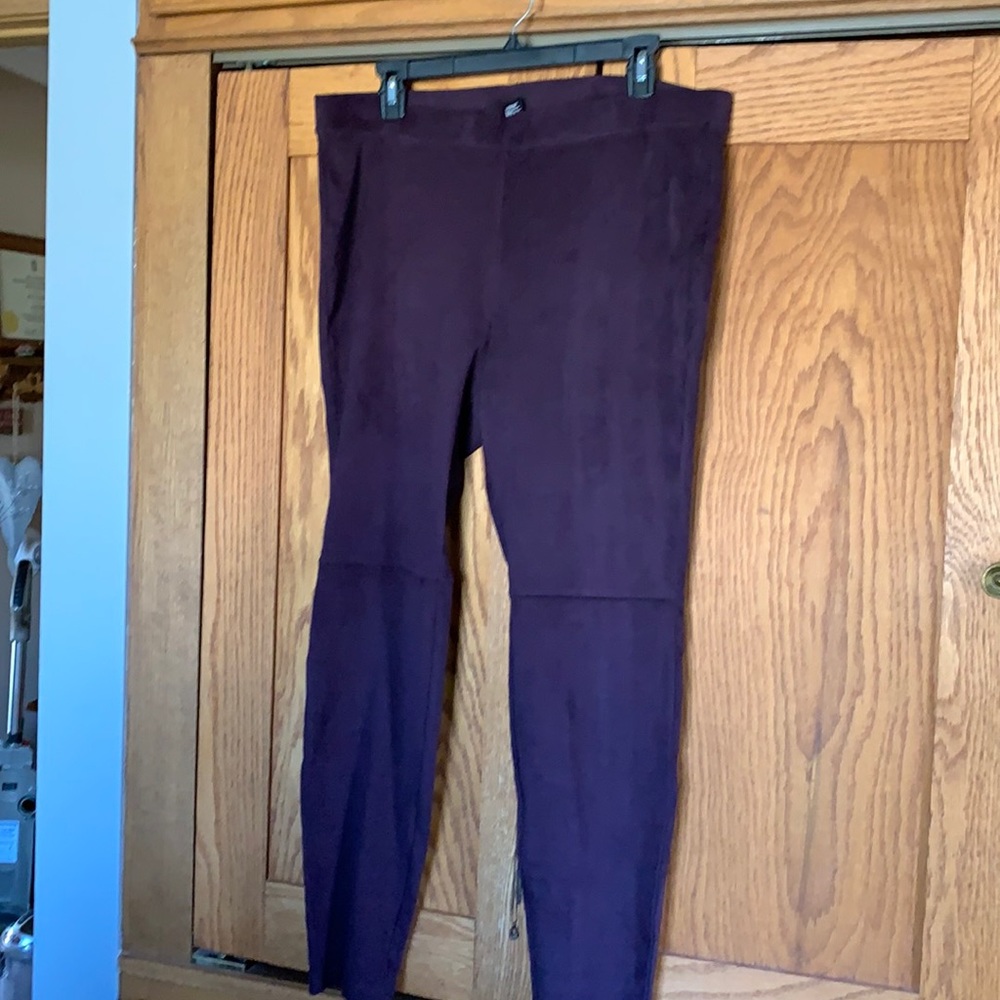 Suede purple pants